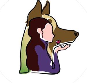 Girl With Her Dogs