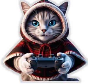 Cat In Poncho Gaming 🐱